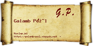Galamb Pál névjegykártya